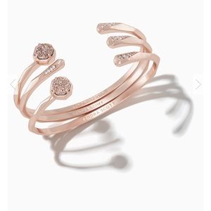 Kendra Scott Bangle Bracelet set Rose Gold Drusy